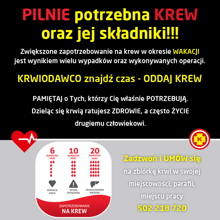 Pilnie potrzebna krew 