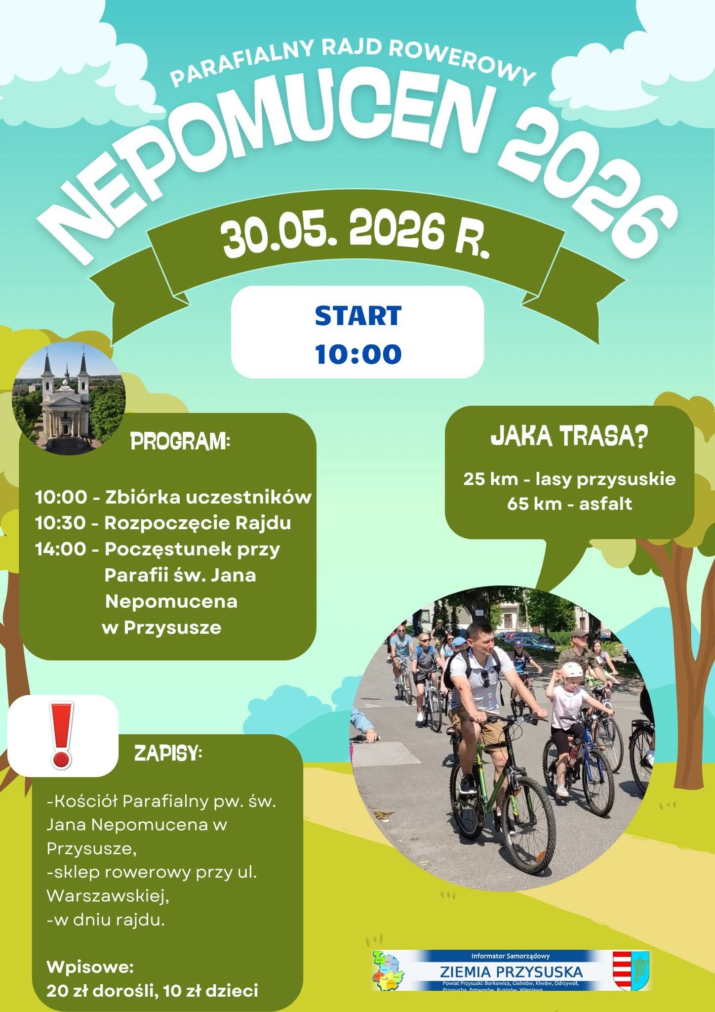 Parafialny rajd rowerowy Nepomucen 2026
